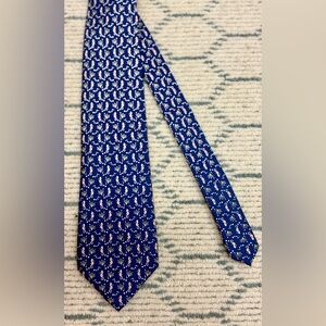 SERO New England Classics Men’s Silk Tie Navy Blue Pink Seahorse Coral Nautical